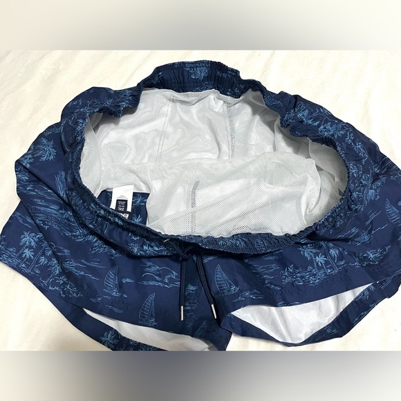 Land’s End Blue Tropical Print Men’s Swim Trunks Pockets Shorts Size 3XL 50-52 - Picture 8 of 16